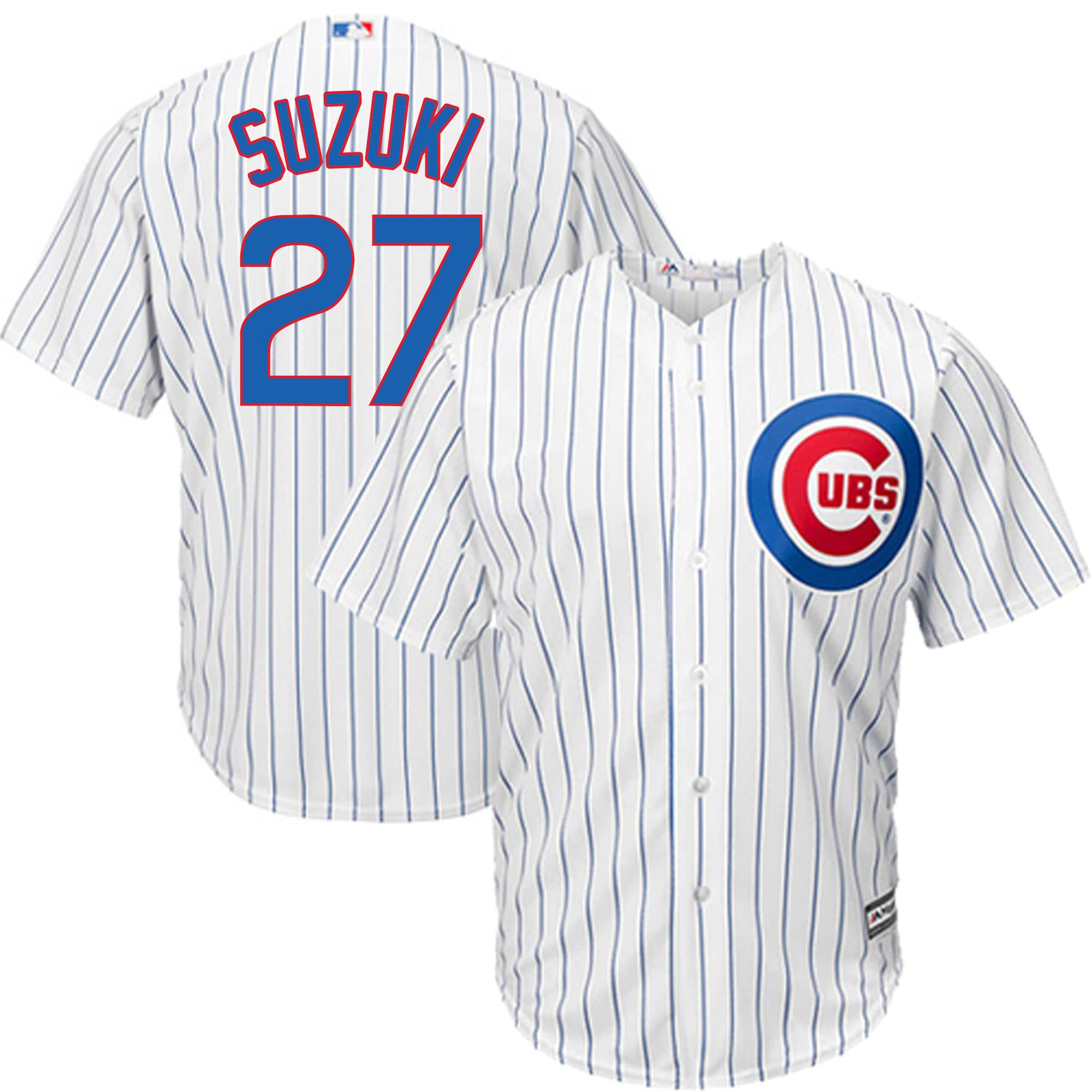 Seiya Suzuki Chicago Cubs Majestic Home Pinstripe Men's Replica Jersey - vstockx