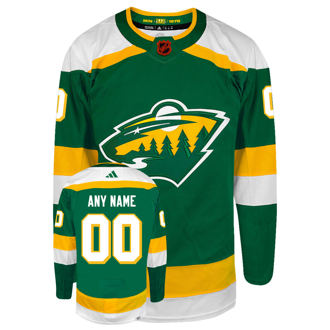 Customizable Minnesota Wild Adidas 2022 Primegreen Reverse Retro Authentic NHL Hockey Jersey - vstockx