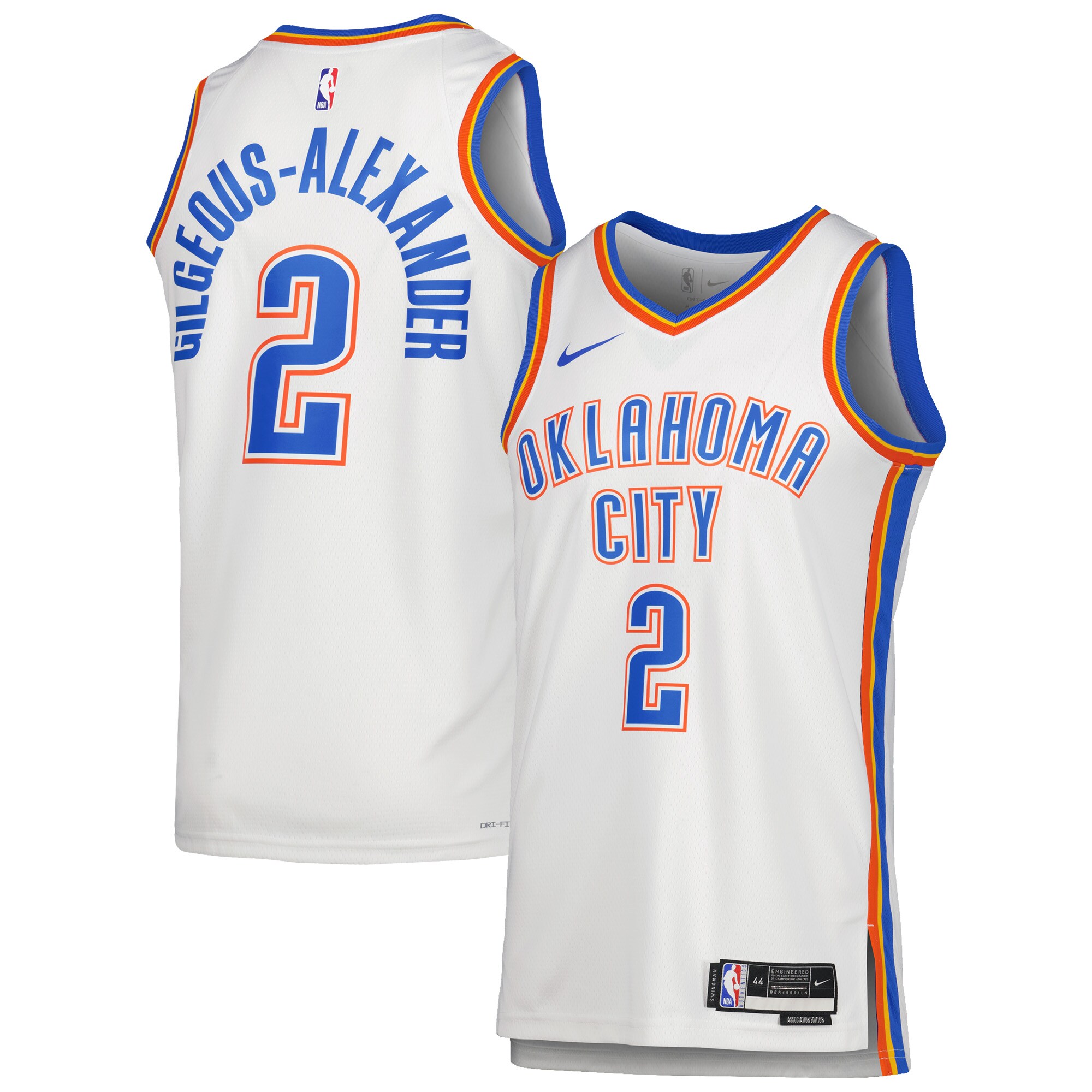 Shai Gilgeous-Alexander Oklahoma City Thunder Nike Unisex Swingman Jersey - Association Edition - White - vstockx