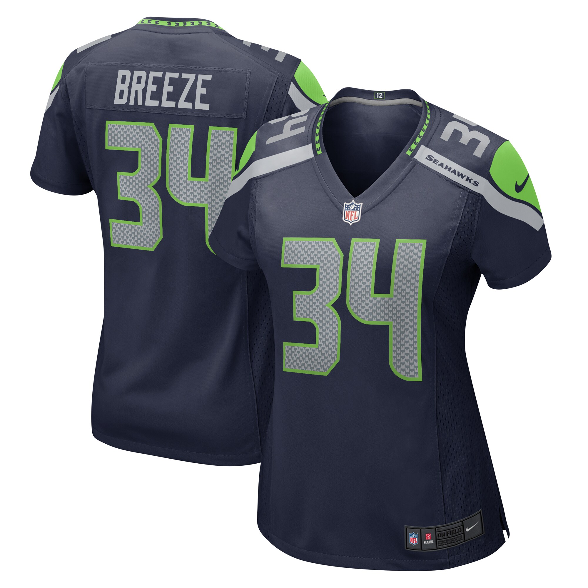 Brady Breeze Seattle Seahawks Nike Women's Team Game Jersey - College Navy - vstockx