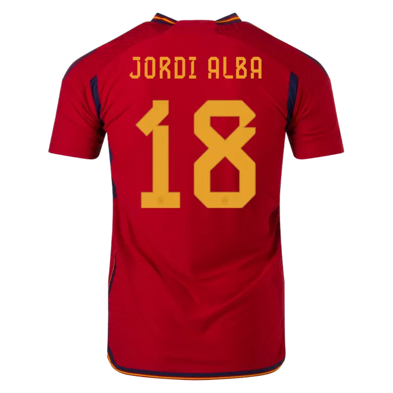 JORDI ALBA #18 Spain Home Authentic Jersey World Cup 2022 - vstockx