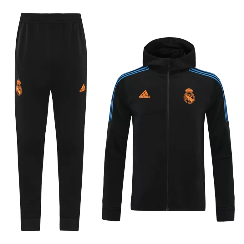 Real Madrid Hoodie Jacket Tracksuit 2021/22 Black - vstockx