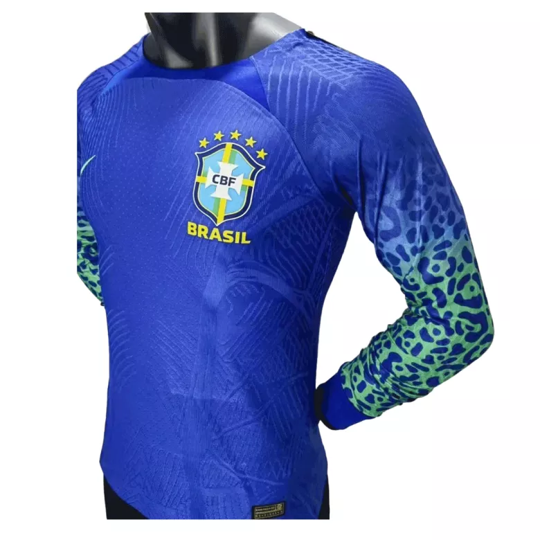 Authentic Brazil Away Long Sleeve Soccer Jersey 2022 - vstockx