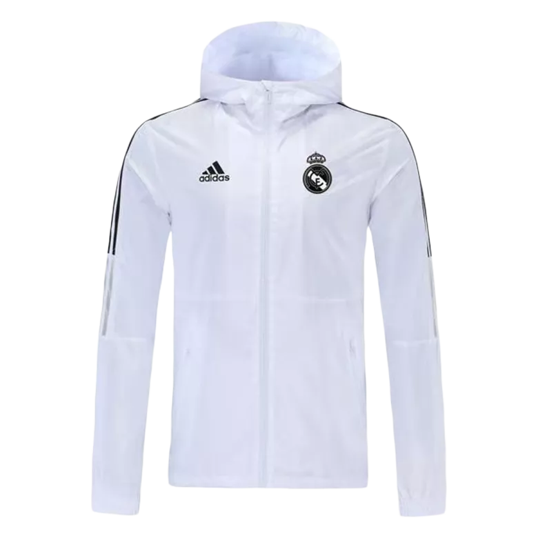 Real Madrid Hoodie Windbreaker Jacket 2021/22 - White - vstockx