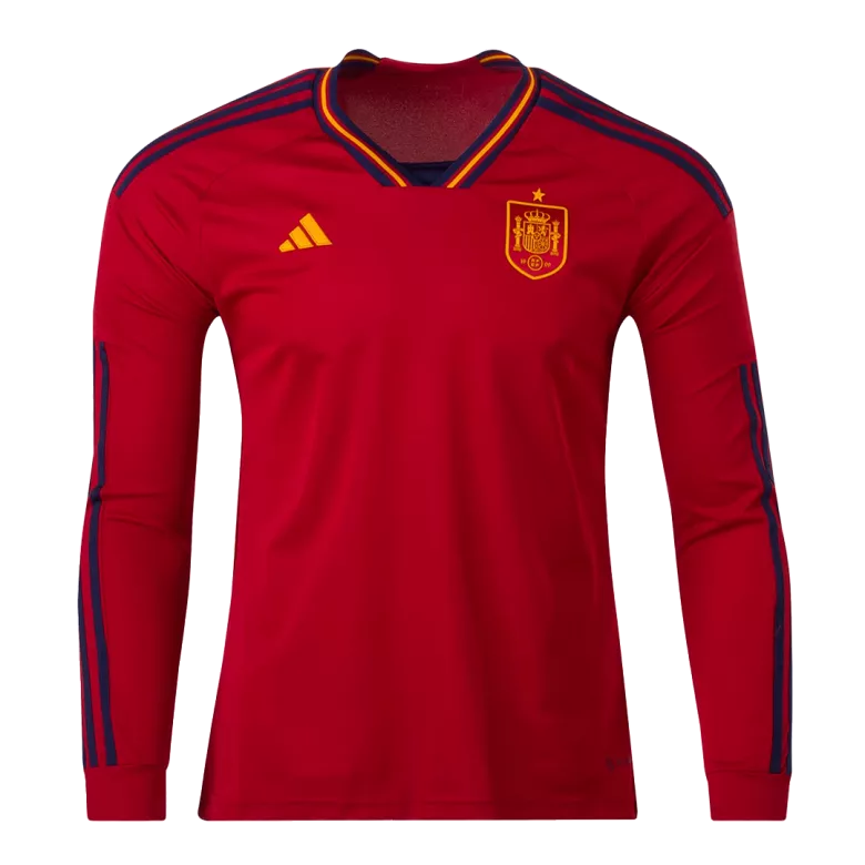 Spain Home Long Sleeve Soccer Jersey 2022 - vstockx