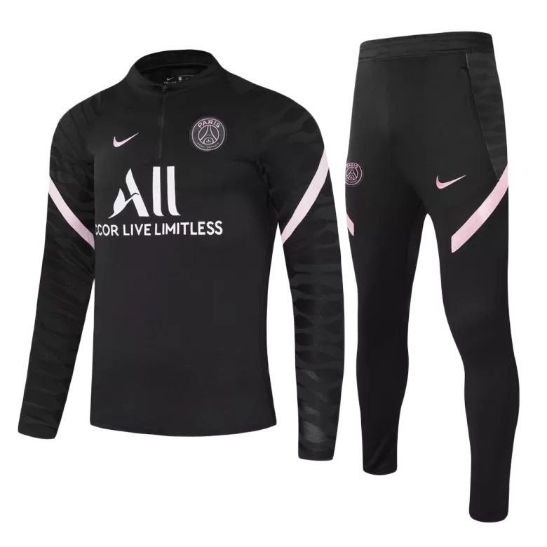 PSG 1/4 Zip Tracksuit 2021/22 Kids Black&Pink - vstockx