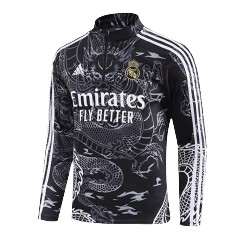 Real Madrid 1/4 Zip Tracksuit 2023/24 Kids Black - vstockx
