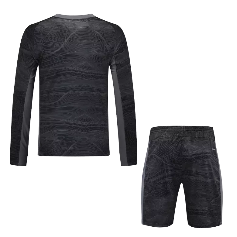 Real Madrid Goalkeeper Long Sleeve Kids Soccer Jerseys Kit 2022 - vstockx