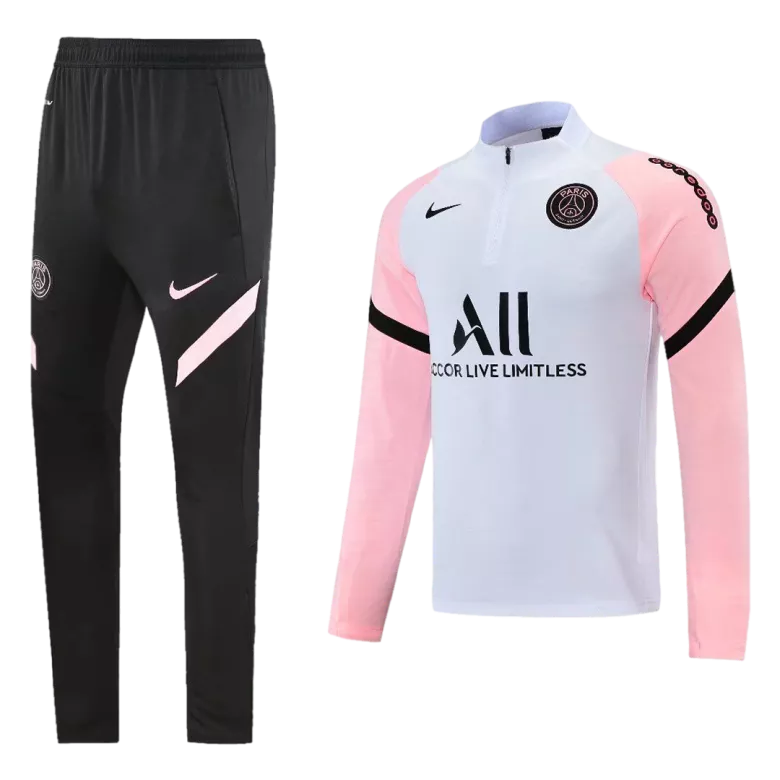 PSG 1/4 Zip Tracksuit 2021/22 White&Pink - vstockx