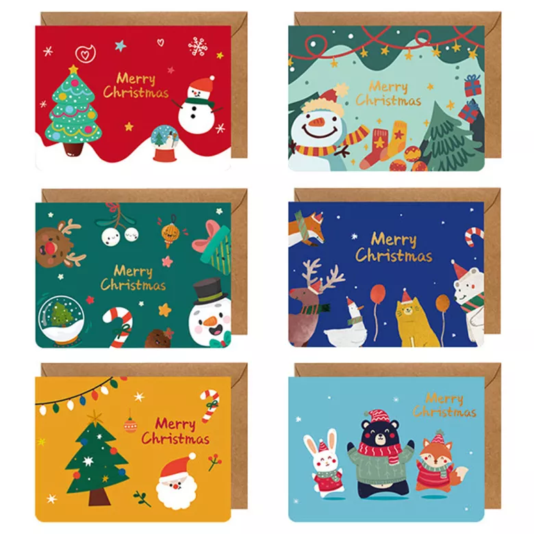 1 Pcs Random Style Personalized Christmas Greeting Card - vstockx