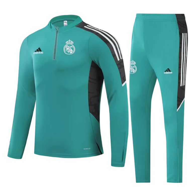 Real Madrid 1/4 Zip Tracksuit 2021/22 Blue - vstockx