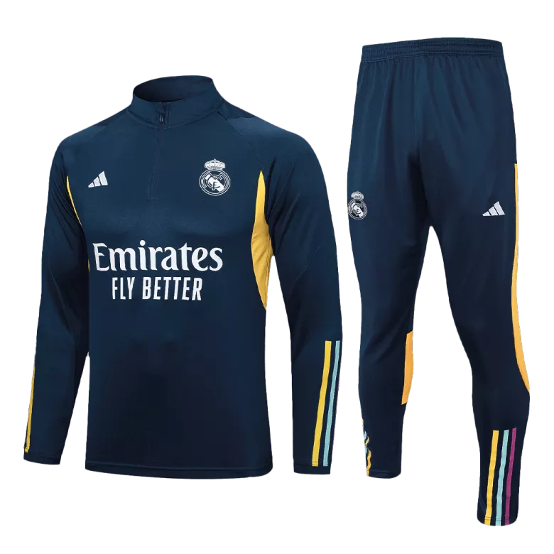 Real Madrid 1/4 Zip Tracksuit 2023/24 Navy - vstockx