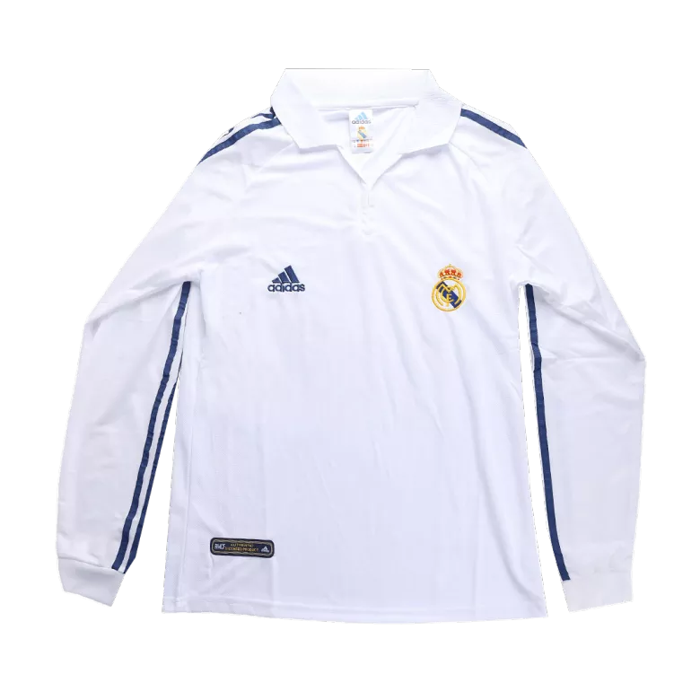 Vintage Soccer Jersey Real Madrid Home Long Sleeve 2001/02 - vstockx