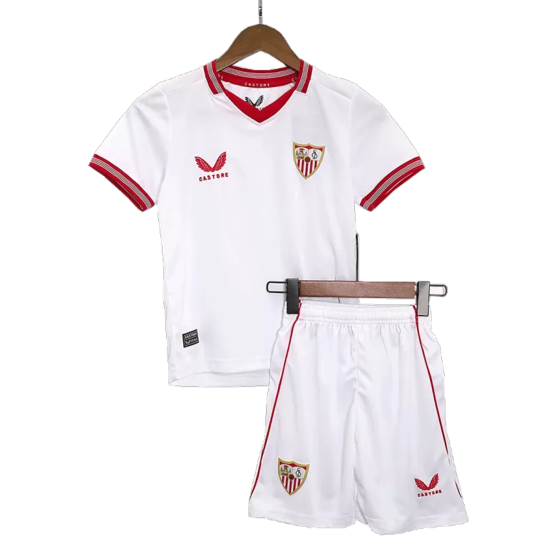 Sevilla Home Kids Soccer Jerseys Kit 2023/24 - vstockx