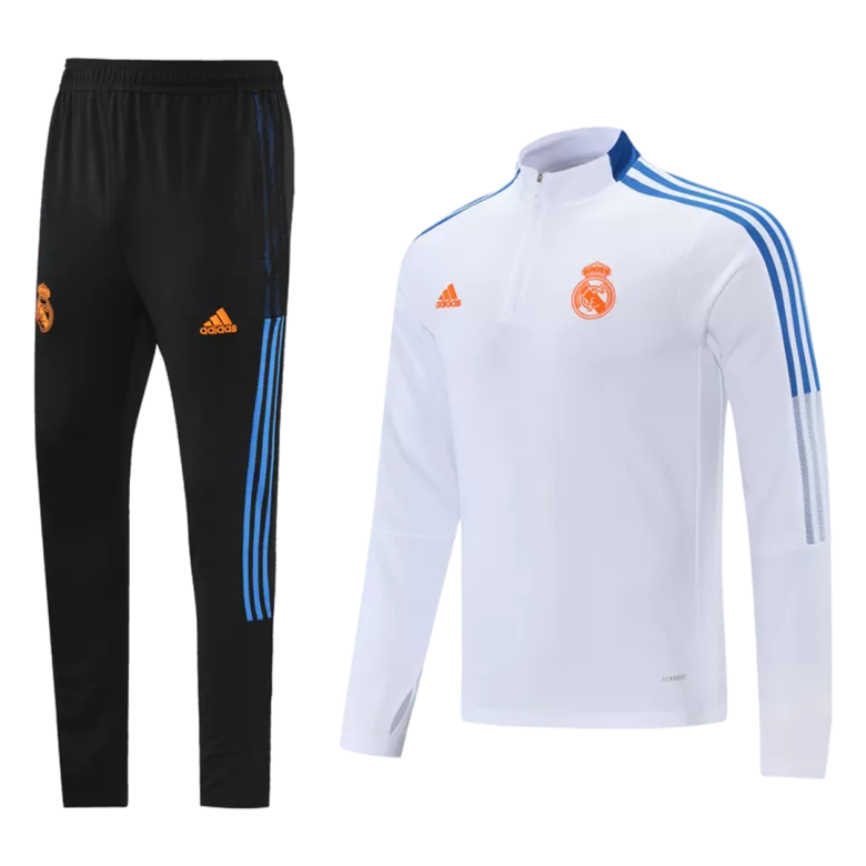 Real Madrid 1/4 Zip Tracksuit 2021/22 White - vstockx