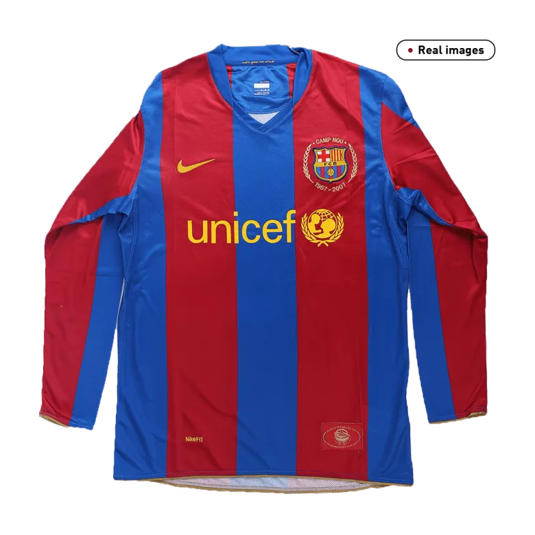 Vintage Soccer Jersey Barcelona Home Long Sleeve 2007/08              �� - vstockx