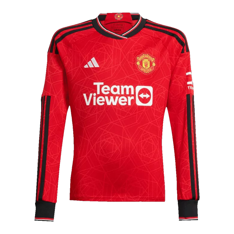 Manchester United Home Long Sleeve Soccer Jersey 2023/24 - vstockx