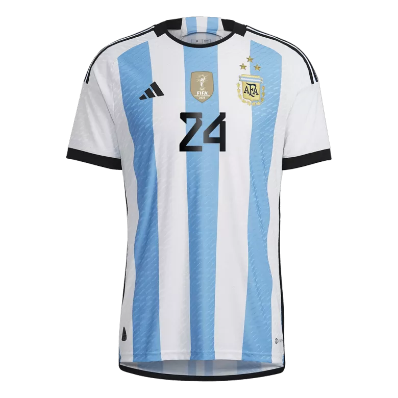 E. FERNANDEZ #24 Argentina Three Stars Home Authentic Jersey World Cup 2022 - vstockx