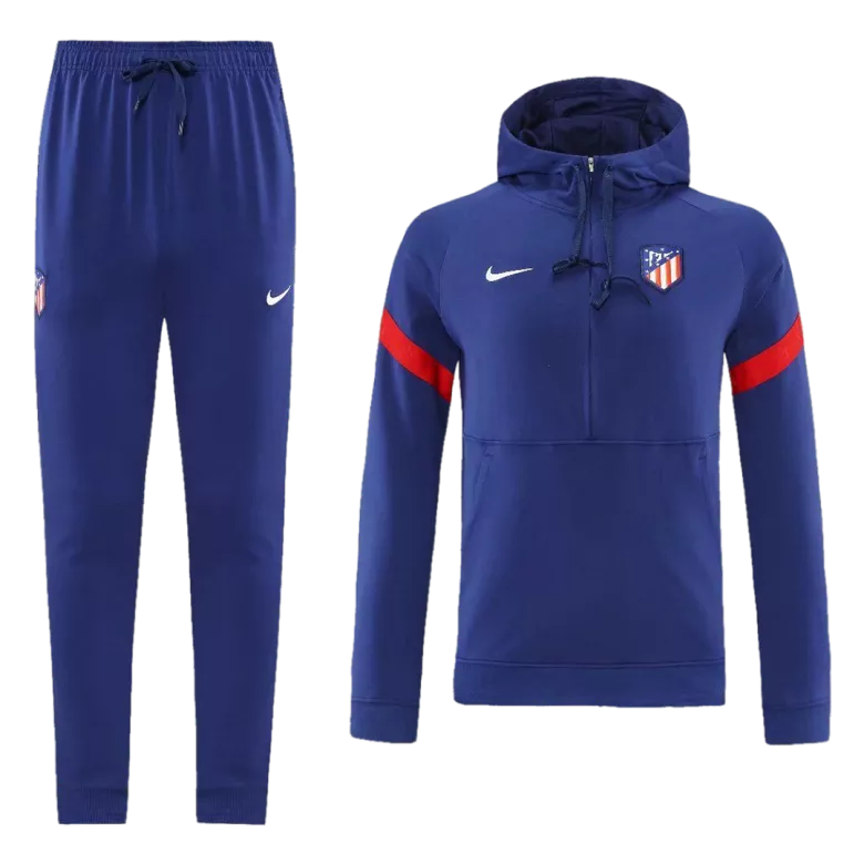 Atletico Madrid Hoodie Tracksuit 2021/22 Blue - vstockx