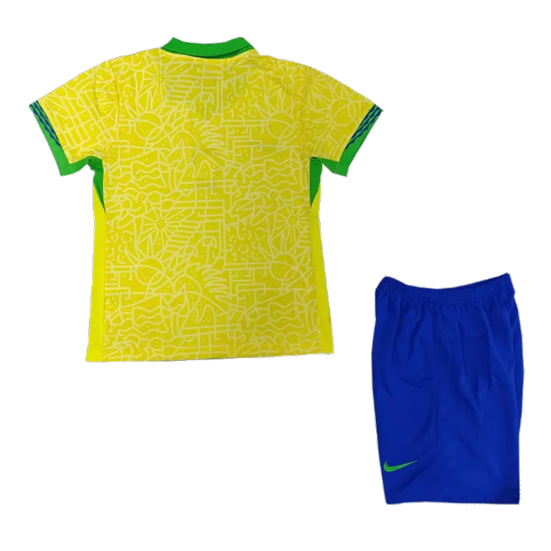 Brazil Home Kids Soccer Jerseys Kit Copa America 2024 - vstockx