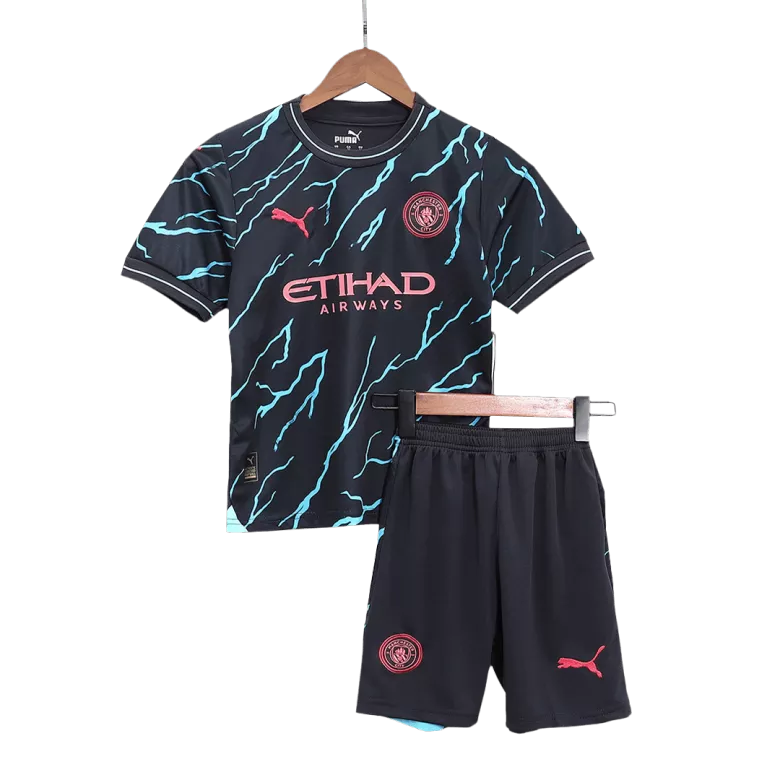 Manchester City Third Away Kids Soccer Jerseys Kit 2023/24 - vstockx