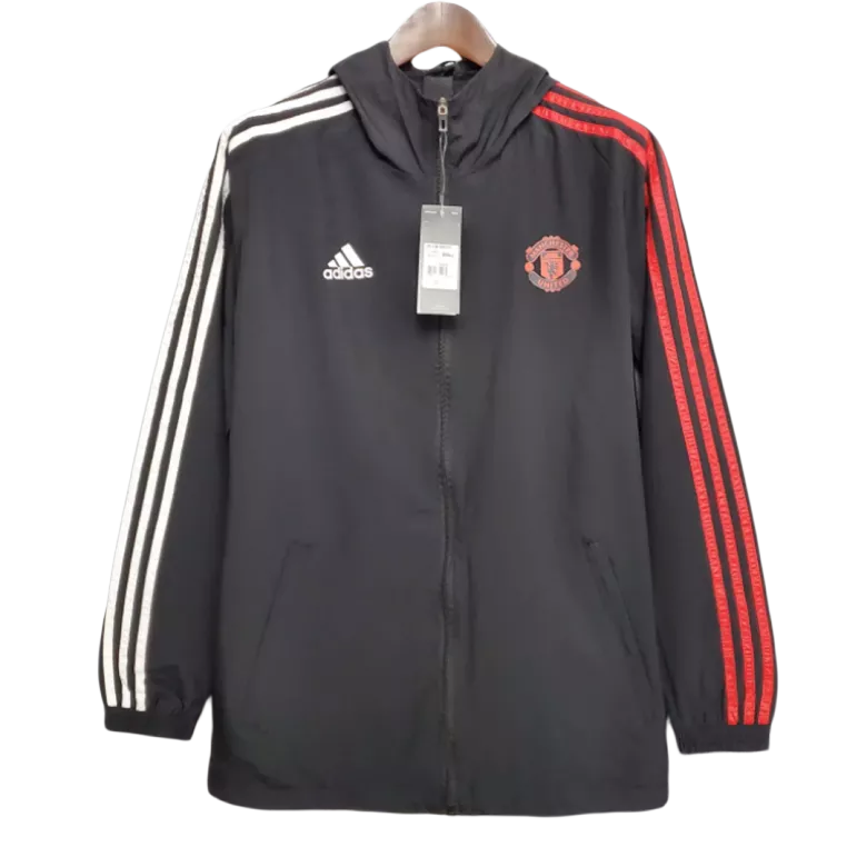 Manchester United Hoodie Windbreaker Jacket 2021/22 - Black - vstockx