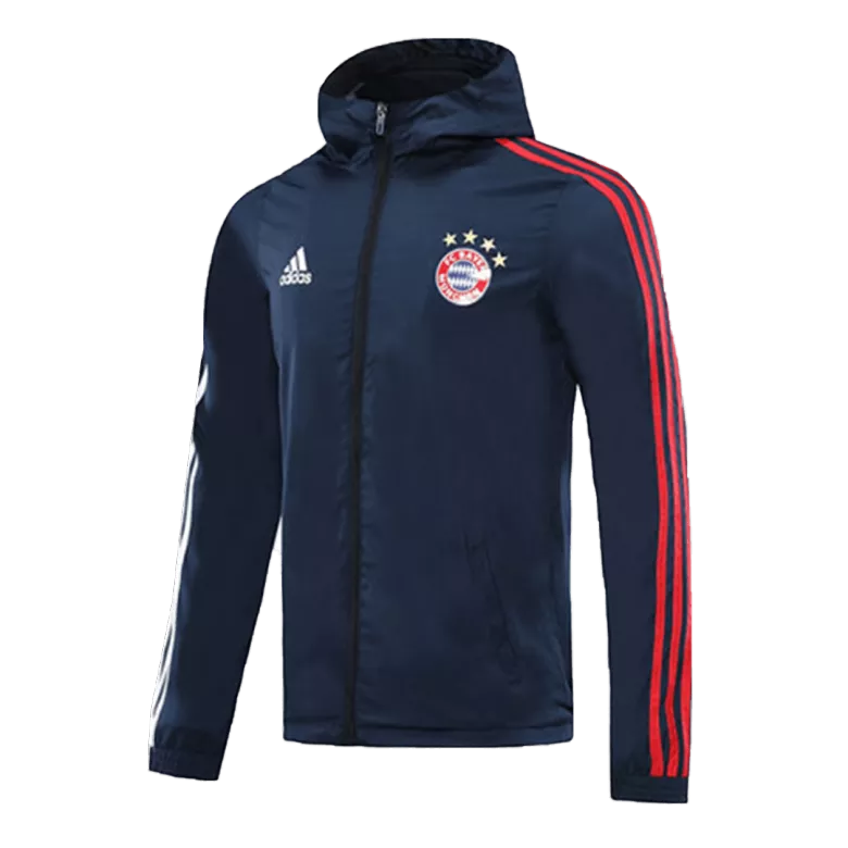 Bayern Munich Hoodie Windbreaker Jacket 2020/21 - Navy - vstockx