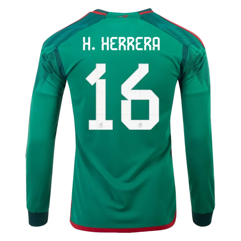 H.HERRERA #16 Mexico Home Long Sleeve Soccer Jersey 2022 - vstockx