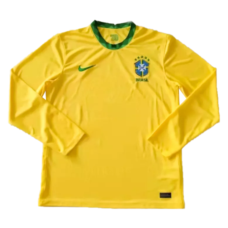Brazil Home Long Sleeve Soccer Jersey 2021 - vstockx