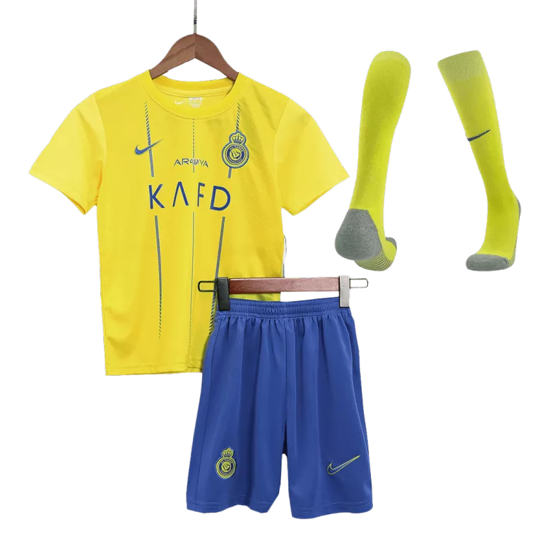 Al Nassr Home Kids Soccer Jerseys Full Kit 2023/24 - vstockx