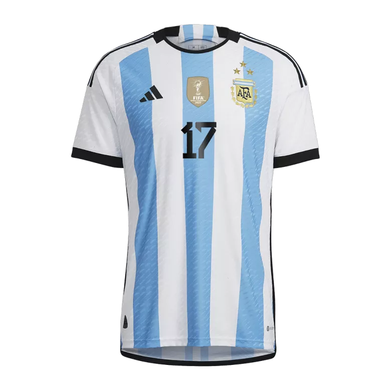 GOMEZ #17 Argentina Three Stars Home Authentic Jersey World Cup 2022 - vstockx