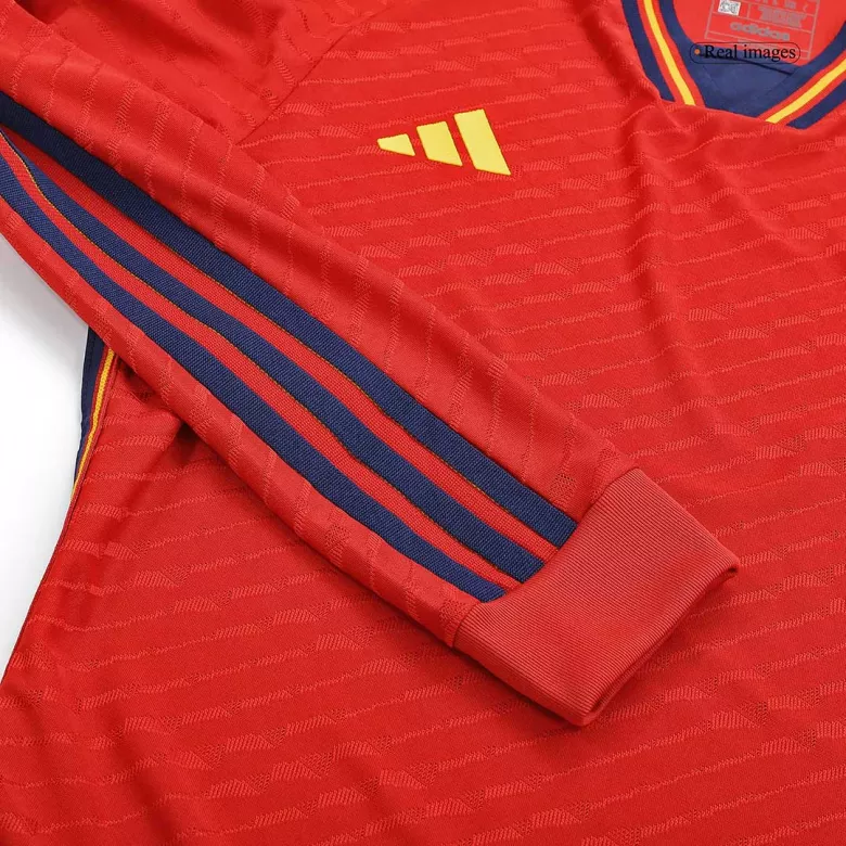 Authentic Spain Home Long Sleeve Soccer Jersey 2022 - vstockx
