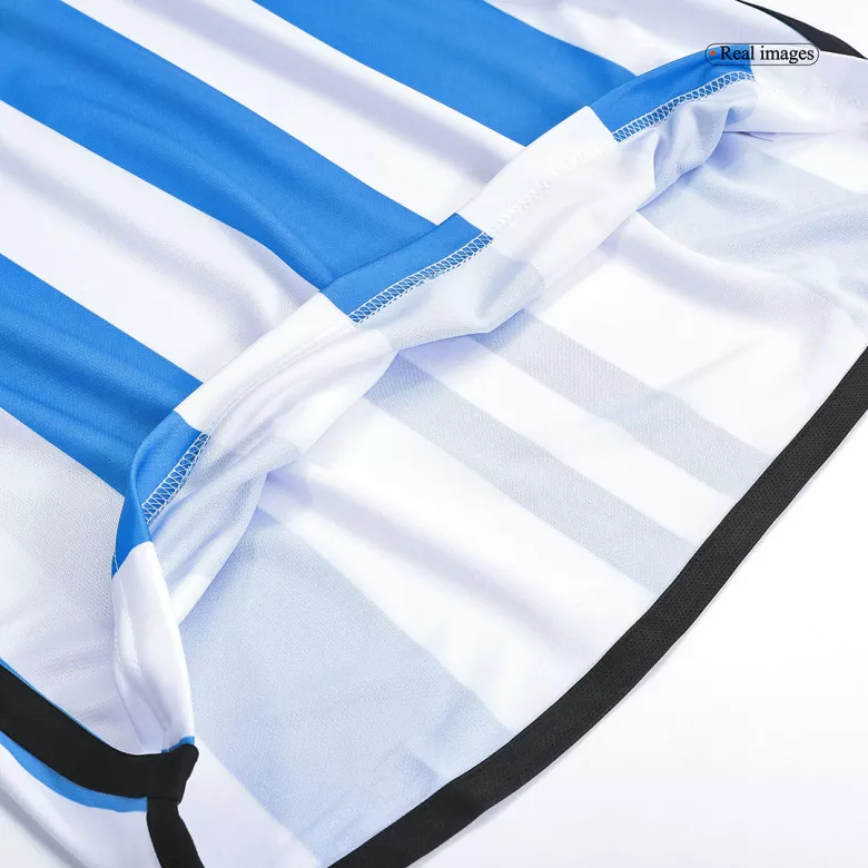 New SignMESSI #10 Argentina 3 Stars Home Soccer Champion Jersey 2022 - vstockx