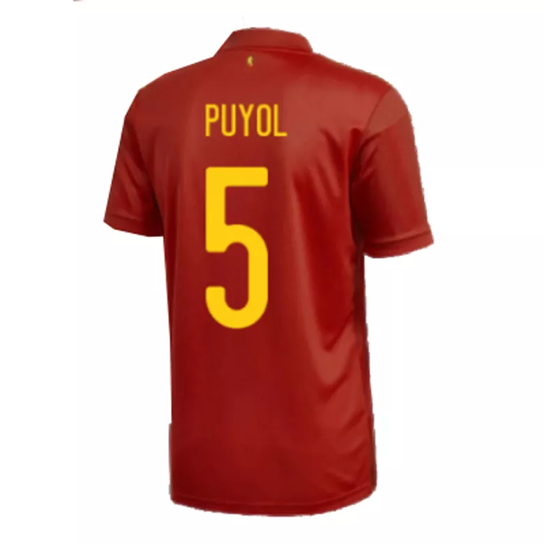 PUYOL #5 Spain Home Soccer Jersey 2020 - vstockx