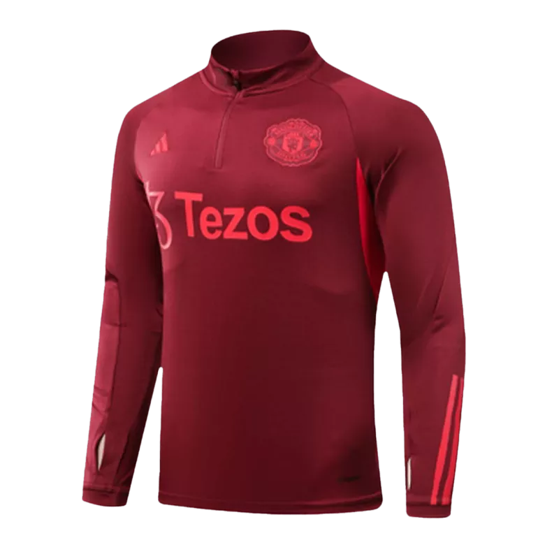 Manchester United 1/4 Zip Tracksuit 2023/24 Red - vstockx