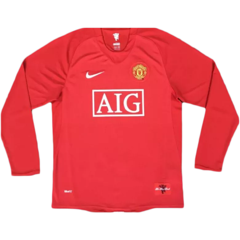 Vintage Soccer Jersey Manchester United Home Long Sleeve 2007/08 - vstockx