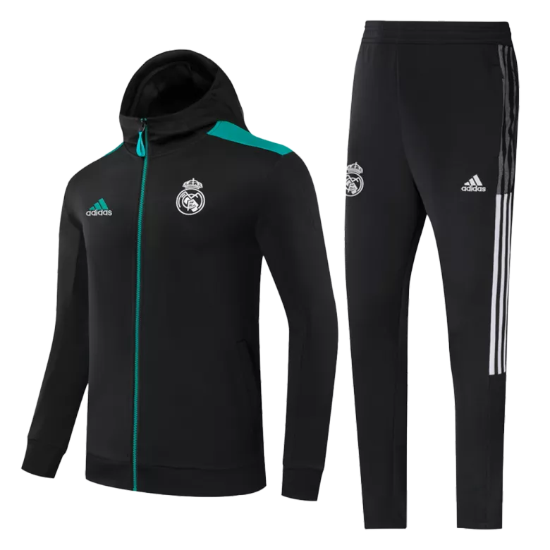 Real Madrid Hoodie Tracksuit 2021/22 Kids Black - vstockx