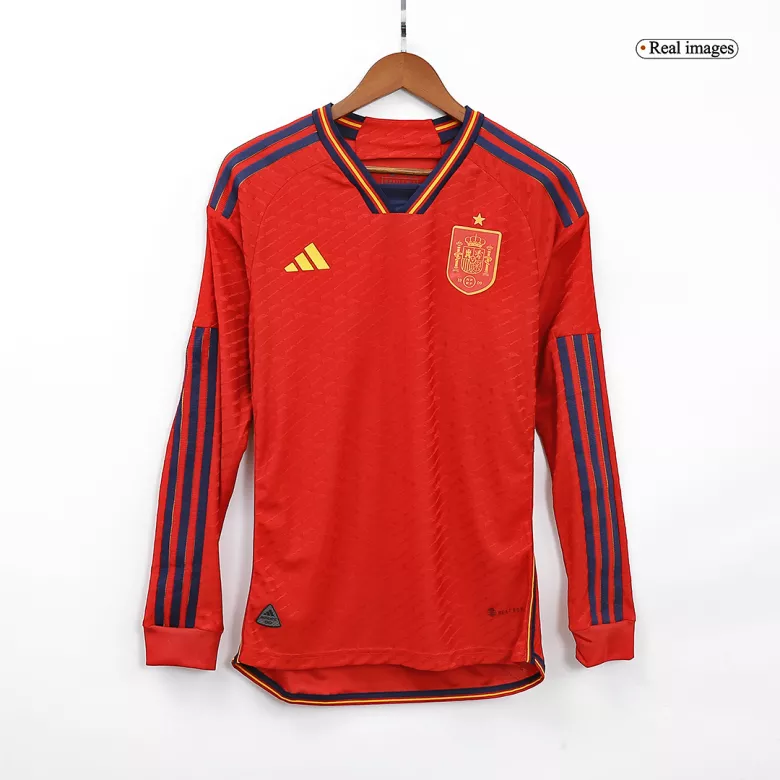 Authentic Spain Home Long Sleeve Soccer Jersey 2022 - vstockx