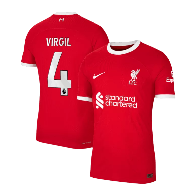 VIRGIL #4 Liverpool Home Authentic Soccer Jersey 2023/24 - vstockx