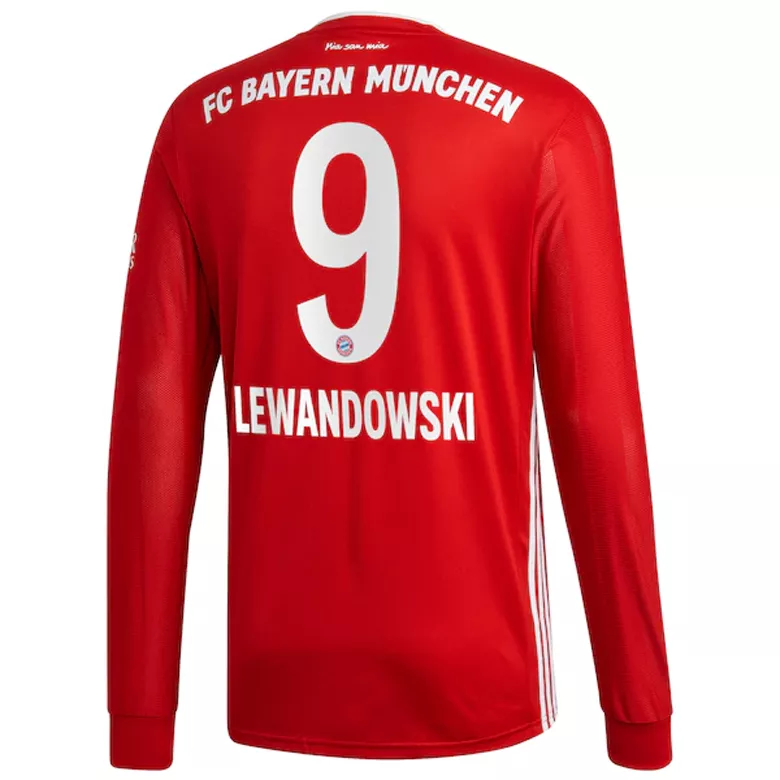 LEWANDOWSKI #9 Bayern Munich Home Long Sleeve Soccer Jersey 2020/21 - vstockx