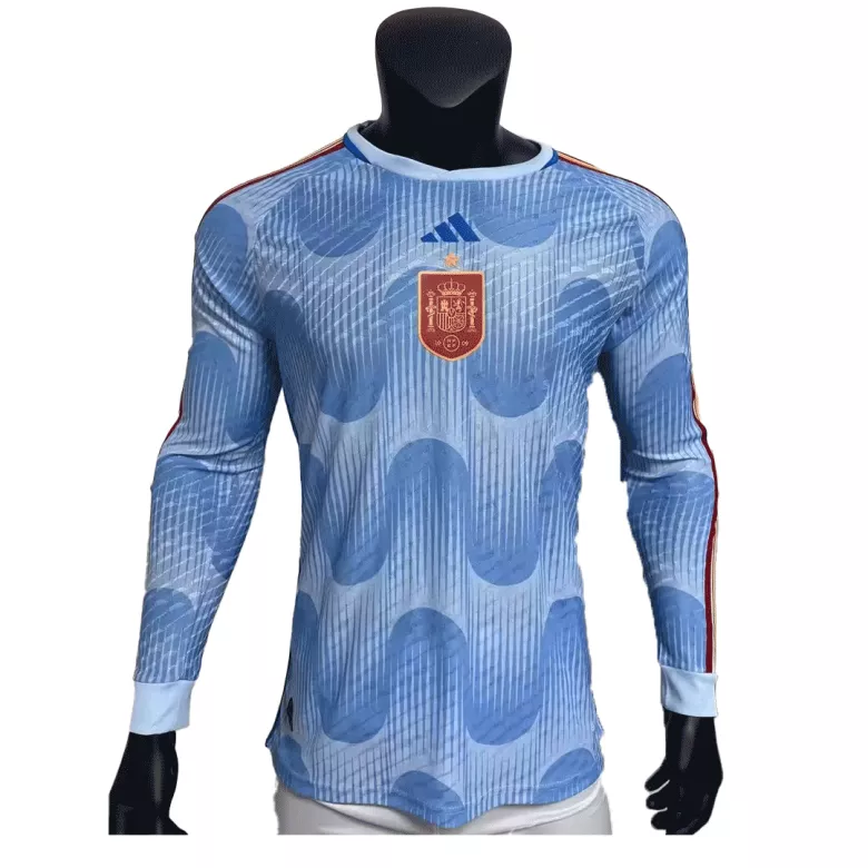 Authentic Spain Away Long Sleeve Soccer Jersey 2022 - vstockx