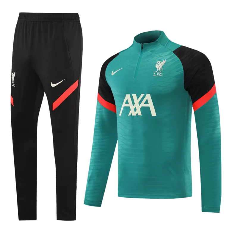 Liverpool 1/4 Zip Tracksuit 2021/22 Green - vstockx