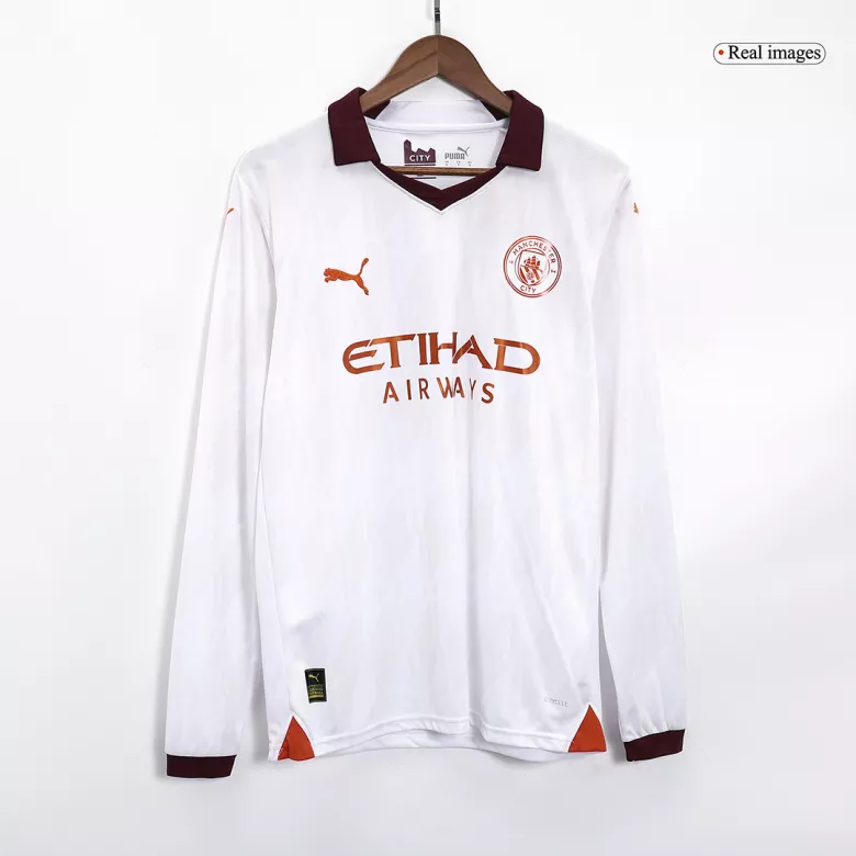 Manchester City Away Long Sleeve Soccer Jersey 2023/24 - vstockx