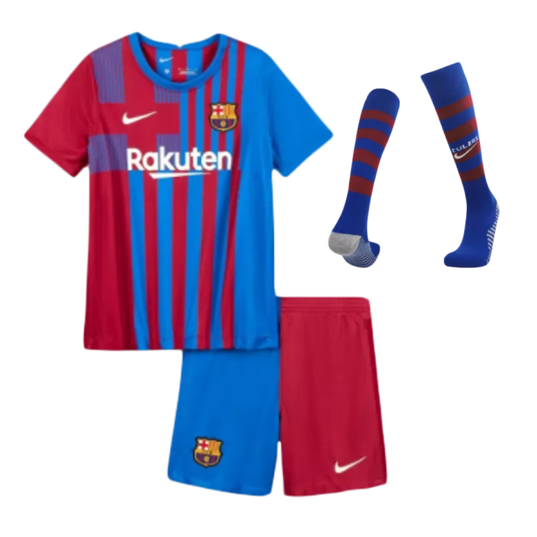 Barcelona Home Kids Soccer Jerseys Kit 2021/22 - vstockx