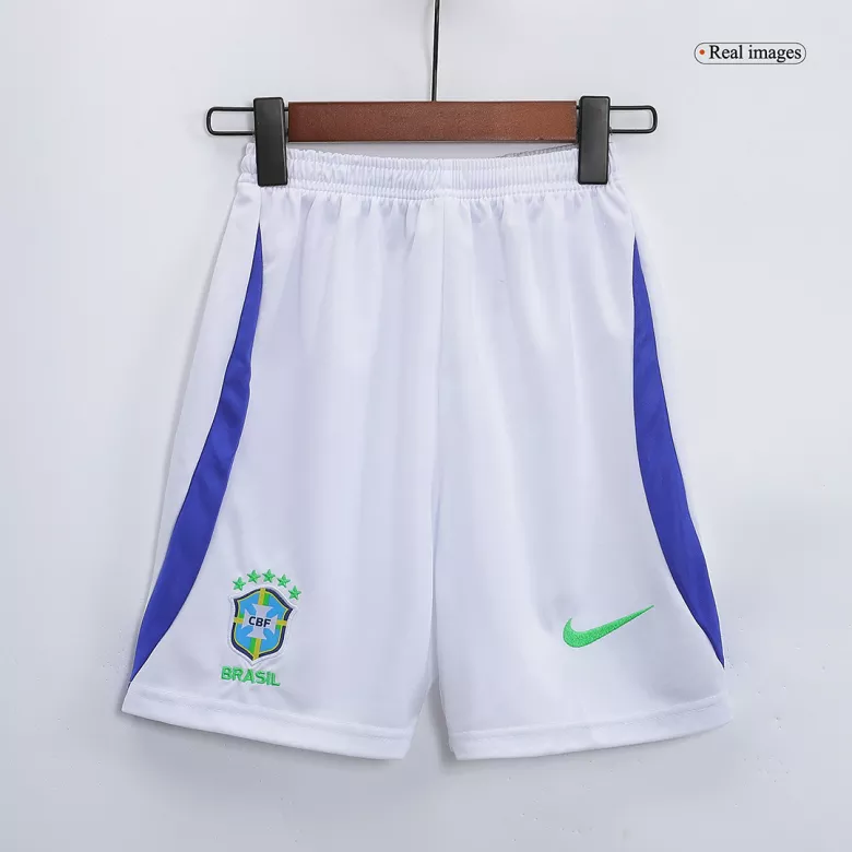 Brazil Away World Cup Kids Soccer Jerseys Kit 2022 - vstockx