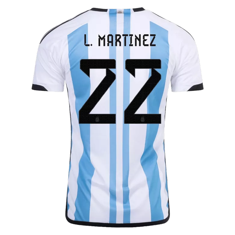 L. MARTINEZ #22 Argentina Three Stars Home Jersey 2022 - vstockx
