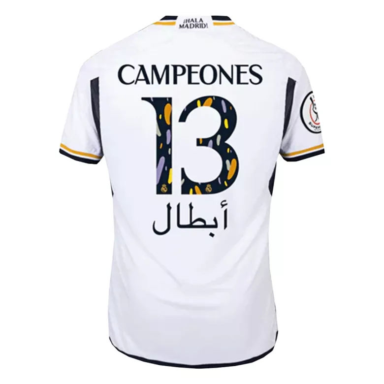 CAMPEONES #13 Real Madrid Campeones Supercopa Home Authentic Soccer Jersey 2023/24 - vstockx