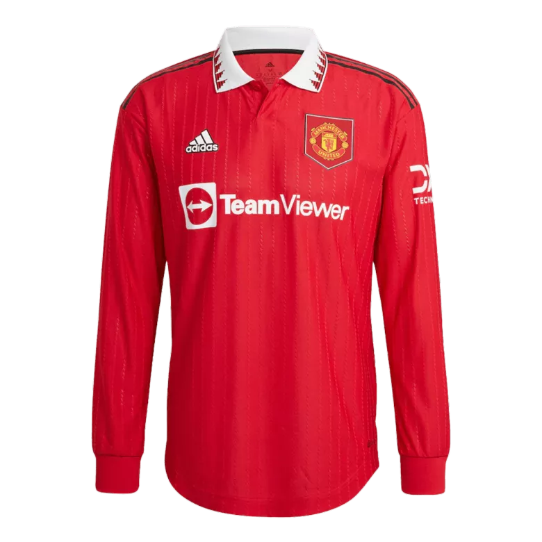 RONALDO #7 Authentic Manchester United Home Long Sleeve Soccer Jersey 2022/23 - vstockx