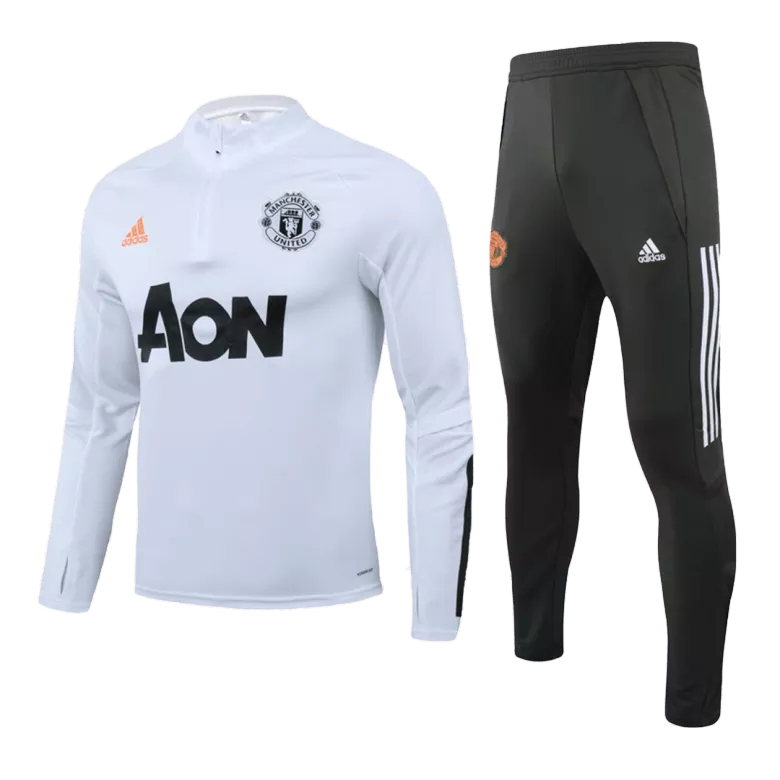 Manchester United 1/4 Zip Tracksuit 2020/21 White - vstockx