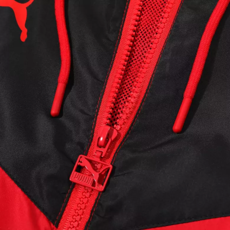 AC Milan Hoodie Windbreaker Jacket 2023/24 - Black&Red - vstockx
